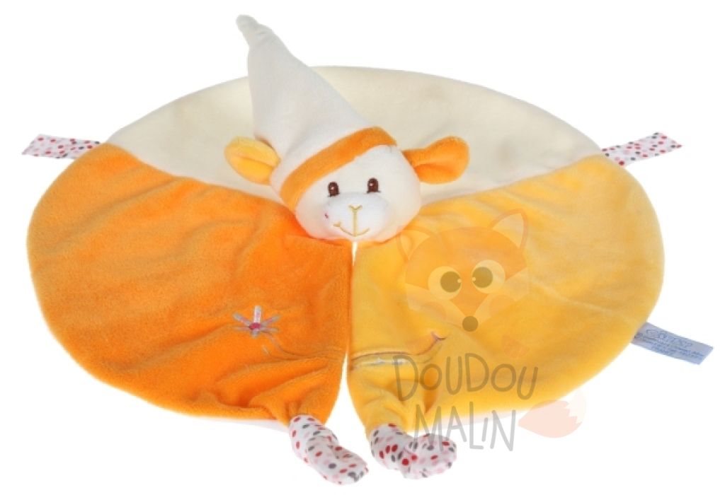 Gispy baby comforter sheep yellow orange white flower 